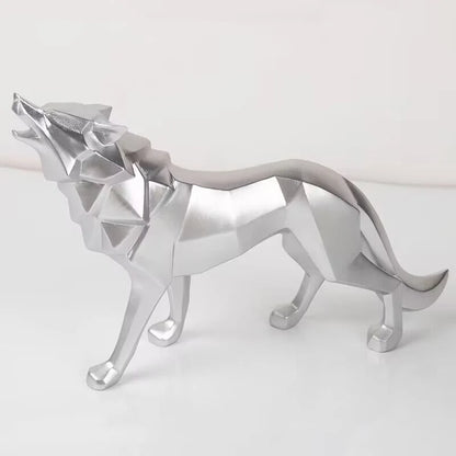 Nordic Geometric Wolf Decorative Statue Resin art Sculpture  Home Animal figurines Room Office accessories Free delivery