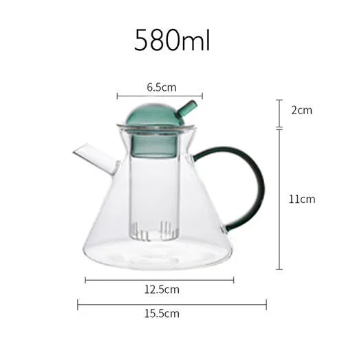 Nordic Heat-resistant Glass Teapot Flower Tea Pot With Filter Coffee Milk Cup Kung Fu Tea Kettle Creative Office Set Home Tool