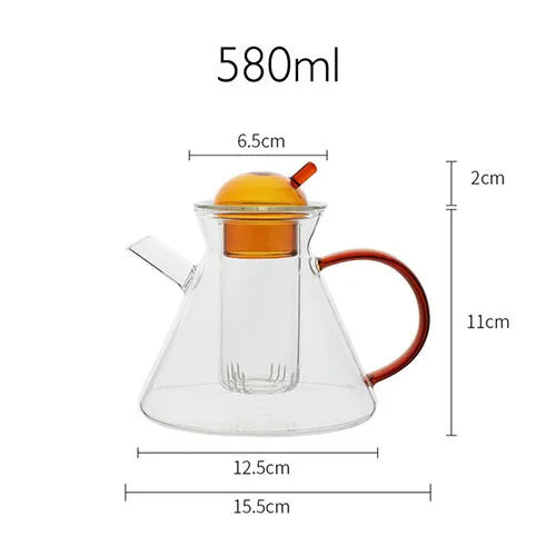 Nordic Heat-resistant Glass Teapot Flower Tea Pot With Filter Coffee Milk Cup Kung Fu Tea Kettle Creative Office Set Home Tool