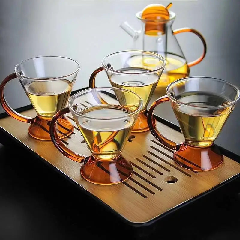 Nordic Heat-resistant Glass Teapot Flower Tea Pot With Filter Coffee Milk Cup Kung Fu Tea Kettle Creative Office Set Home Tool
