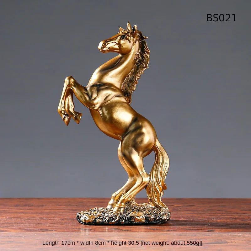 Nordic Horse Statue Resin Sculpture Win Instant Success Art Ornament Furniture Home Living Room Bedroom Office Desk Decoration