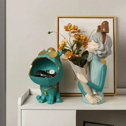 Nordic Light Luxury Creative Big Mouth Dog Key To Collect Xuanguan Coffee Table Decoration Wedding Joe Moved To A New Home Gift
