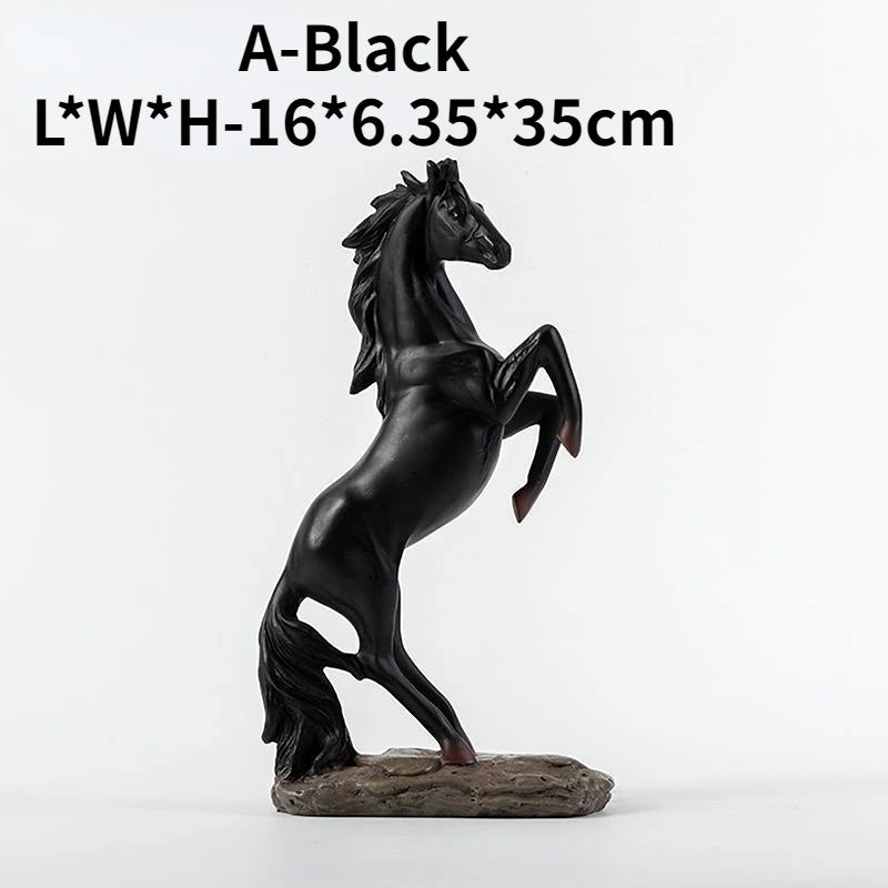 Nordic Light Luxury Horsehead Resin Decoration Modern Home Furnishing Hotel Villa Exhibition Hall Entrance Animal Soft Decor