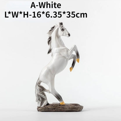 Nordic Light Luxury Horsehead Resin Decoration Modern Home Furnishing Hotel Villa Exhibition Hall Entrance Animal Soft Decor