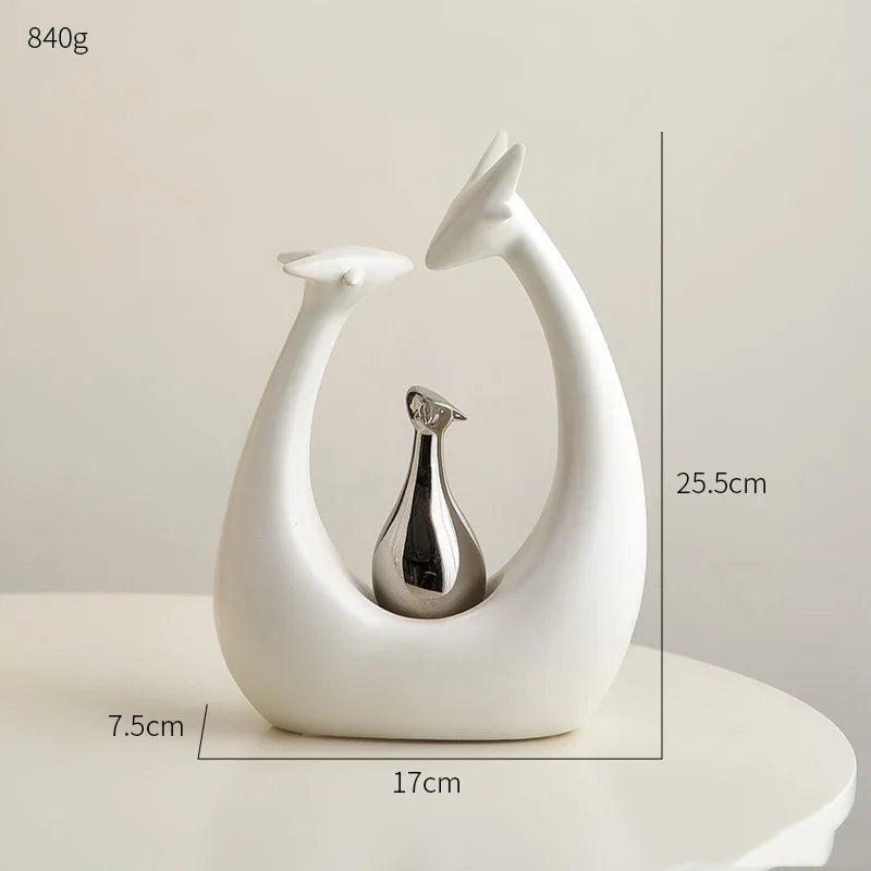 Nordic Minimalist Giraffe Statue Home Decor Abstract Animal Sculptures Figurines for Interior Ceramic Crafts