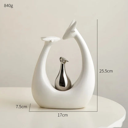 Nordic Minimalist Giraffe Statue Home Decor Abstract Animal Sculptures Figurines for Interior Ceramic Crafts