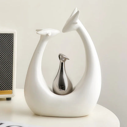 Nordic Minimalist Giraffe Statue Home Decor Abstract Animal Sculptures Figurines for Interior Ceramic Crafts