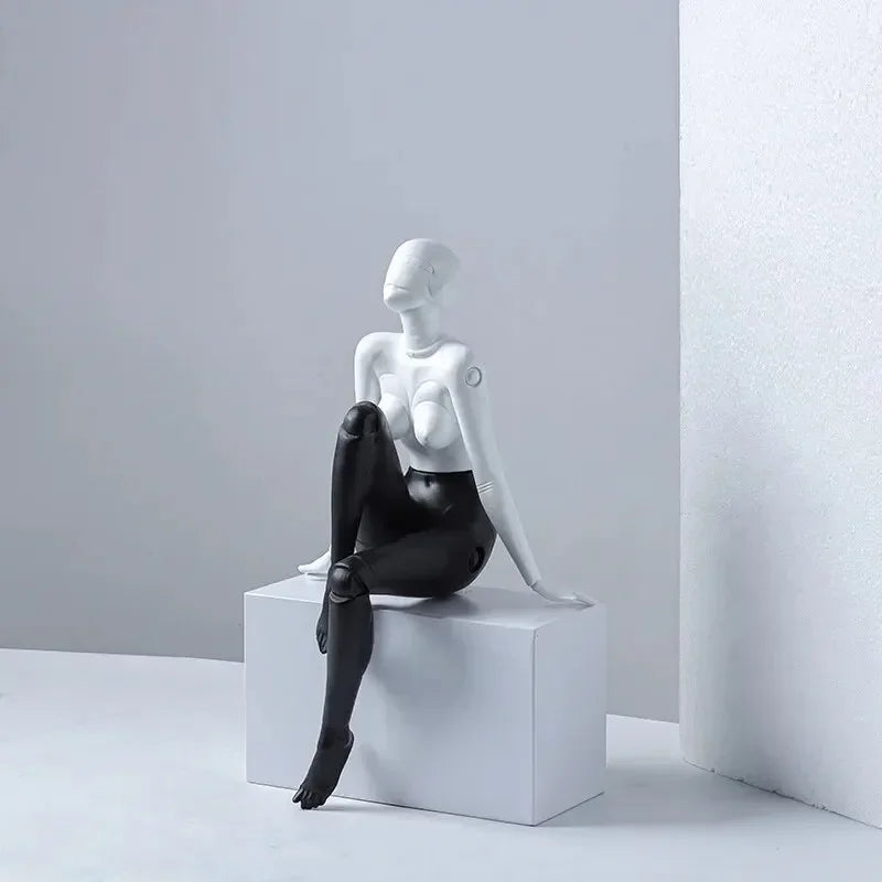 Nordic Resin Abstract Fashion Girls Sculpture Ornaments Miniature Angel Statues Home Decoration Accessories for Girlfriend Gifts