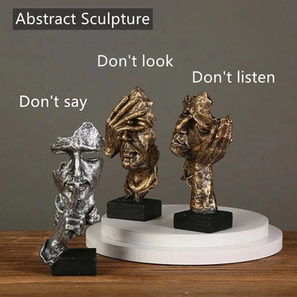 Nordic Simple Abstract Sculpture Figurine Ornaments Thinker Statue Home Office Modern Art Resin Decor Christmas Decoration Gifts