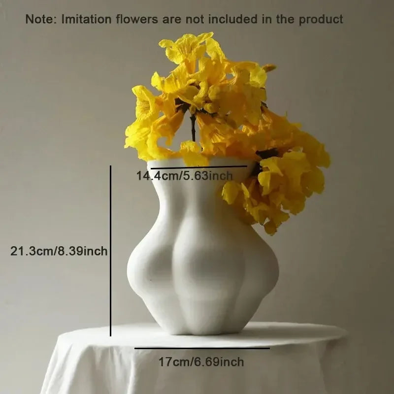 Nordic Style Ceramic Human Body Vase Statue Vase Ornaments Office Desktop Flower Arrangement Vase Home Decoration Accessories