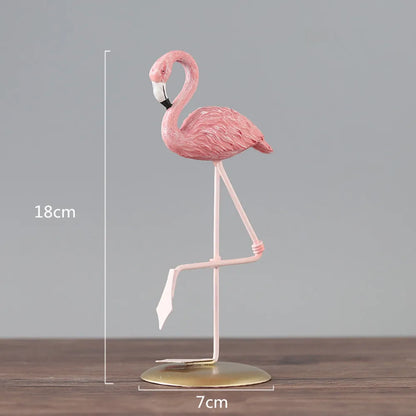 Nordic Style Flamingo Figurine  Fairy Garden Livingroom Office Wedding Party Ornament Home Decoration Accessories