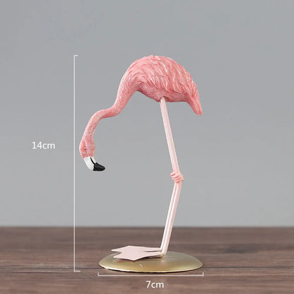 Nordic Style Flamingo Figurine  Fairy Garden Livingroom Office Wedding Party Ornament Home Decoration Accessories