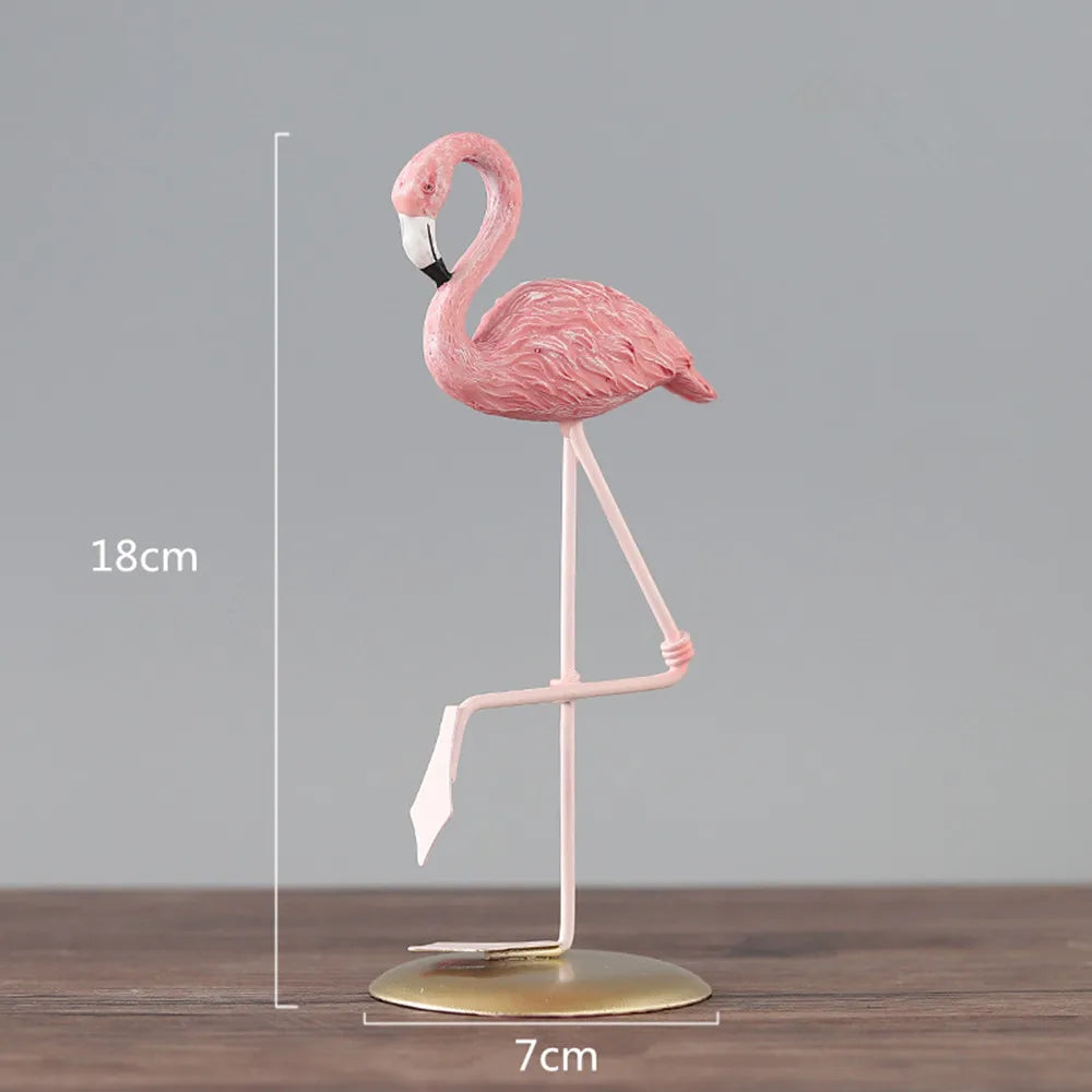 Nordic Style Flamingo Figurine  Fairy Garden Livingroom Office Wedding Party Ornament Home Decoration Accessories