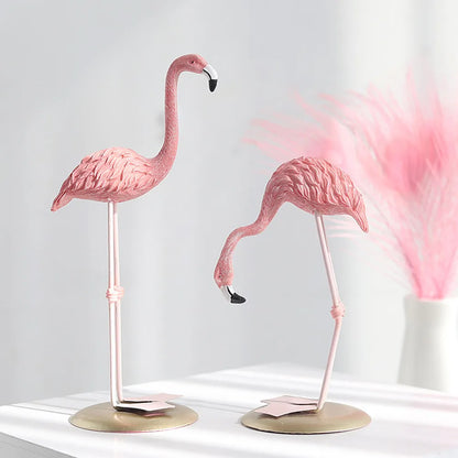 Nordic Style Flamingo Figurine  Fairy Garden Livingroom Office Wedding Party Ornament Home Decoration Accessories
