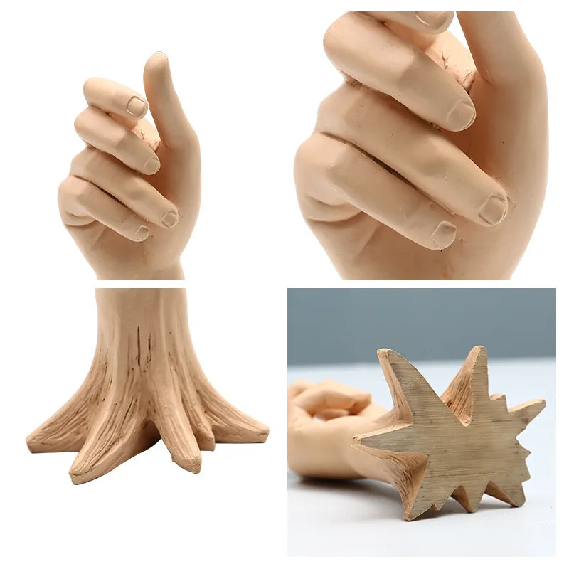 Nordic Style Hand Shape Vases for Flowers Home Decoration Elegant Resin Planter Vase Christmas Gifts Flowerpots