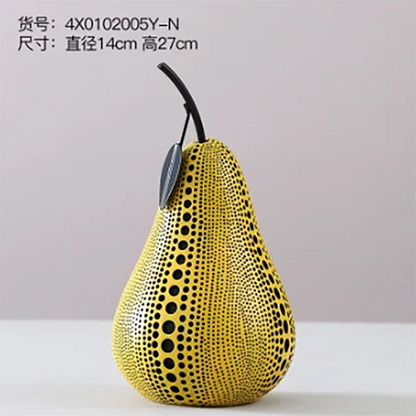 Nordic decoration modern home office soft resin creative crafts apple pear statues sculpture Home wedding