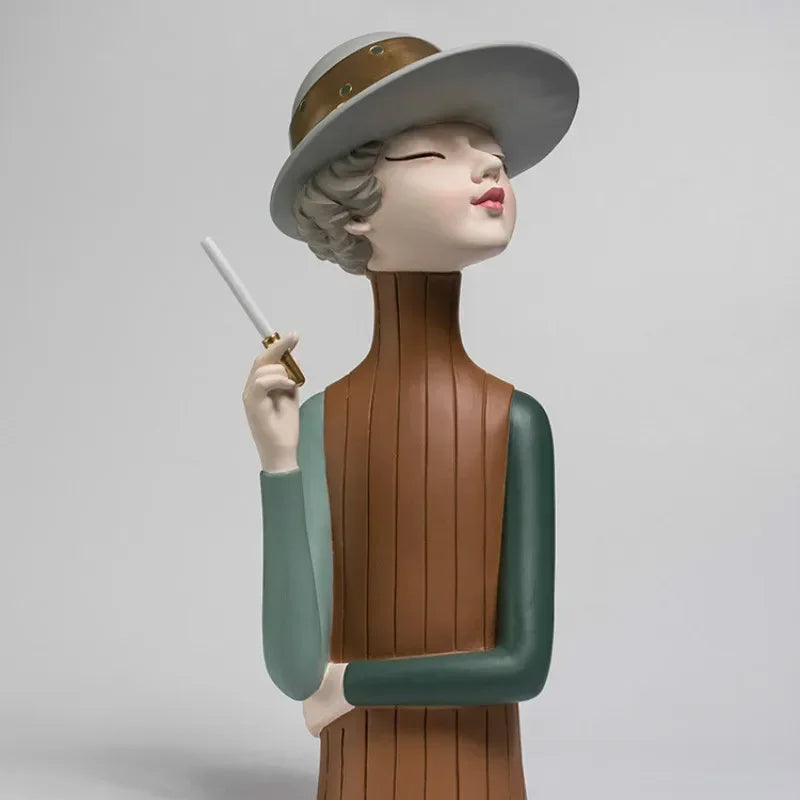 Nordic ins Girls Ornament Resin People Statue Room Decoration Living Room Decor Cute Craft Gifts Sculpture Modern Decoration
