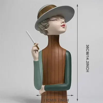 Nordic ins Girls Ornament Resin People Statue Room Decoration Living Room Decor Cute Craft Gifts Sculpture Modern Decoration