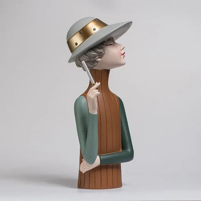 Nordic ins Girls Ornament Resin People Statue Room Decoration Living Room Decor Cute Craft Gifts Sculpture Modern Decoration