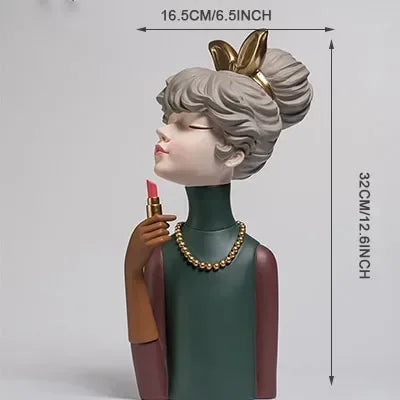 Nordic ins Girls Ornament Resin People Statue Room Decoration Living Room Decor Cute Craft Gifts Sculpture Modern Decoration