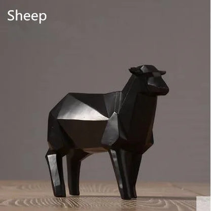 Nordic style presents  modern Abstract  simple home decoration resin crafts diamond shaped geometric sheep animal model gifts