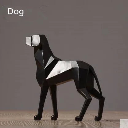 Nordic style presents  modern Abstract  simple home decoration resin crafts diamond shaped geometric sheep animal model gifts