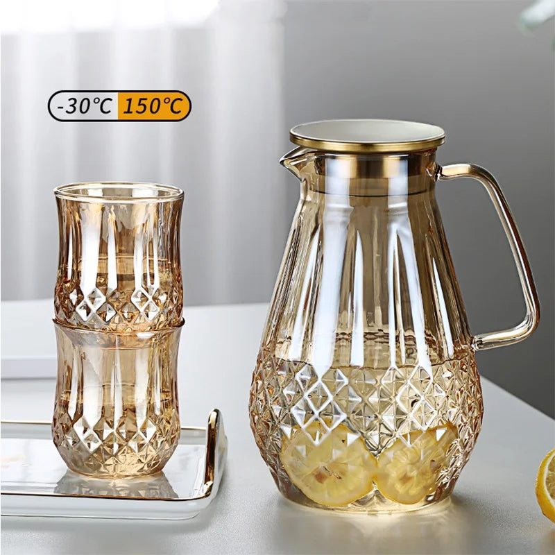 Northern Europe heat-resistant glass teapot,High capacity thickened glass，Can be heated，High-quality home tea set, coffee pot