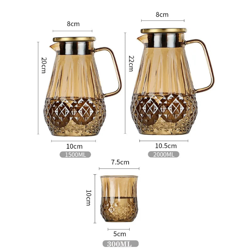 Northern Europe heat-resistant glass teapot,High capacity thickened glass，Can be heated，High-quality home tea set, coffee pot