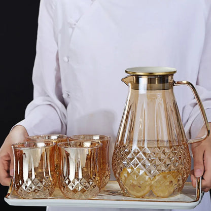 Northern Europe heat-resistant glass teapot,High capacity thickened glass，Can be heated，High-quality home tea set, coffee pot