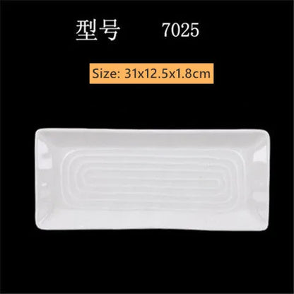 Not Easily Broken Melamine Barbecue Sushi Plate Rectangular Beef Hot Pot Dish Japanese Snack Plate Thickened Plastic Cutlery