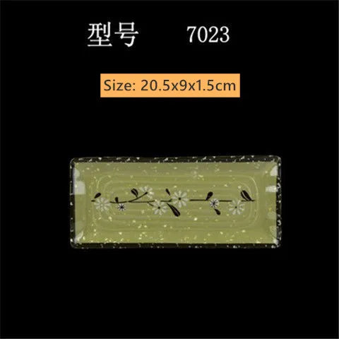 Not Easily Broken Melamine Barbecue Sushi Plate Rectangular Beef Hot Pot Dish Japanese Snack Plate Thickened Plastic Cutlery