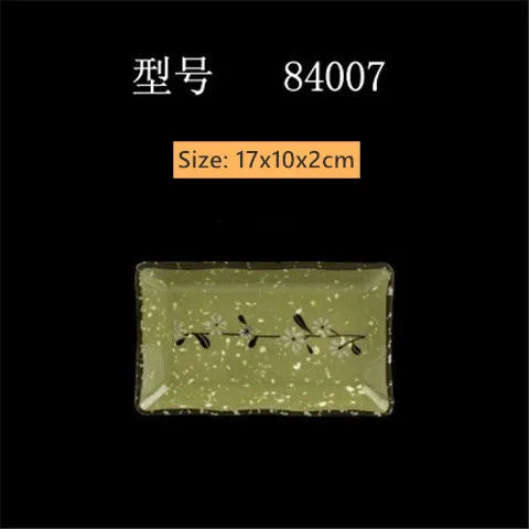 Not Easily Broken Melamine Barbecue Sushi Plate Rectangular Beef Hot Pot Dish Japanese Snack Plate Thickened Plastic Cutlery