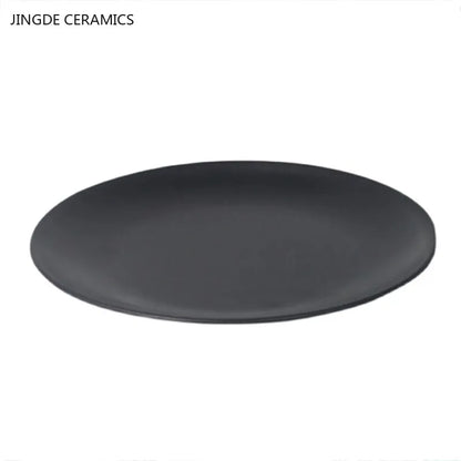 Not Easily Broken Plastic Tableware Black Melamine Plate Household Barbecue Dinner Plates Commercial Cutlery Kitchen Accessories
