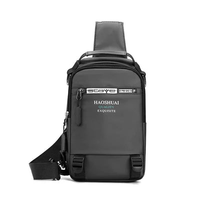 Nylon Backpack Rucksack Bags for Men USB Charging Port Male Military Cross Body Messenger Chest Pack Bag Sling Daypack
