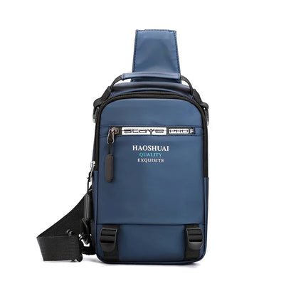 Nylon Backpack Rucksack Bags for Men USB Charging Port Male Military Cross Body Messenger Chest Pack Bag Sling Daypack