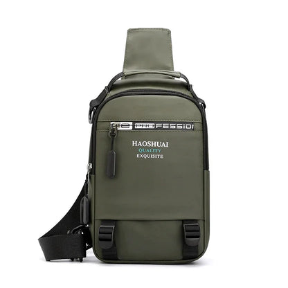Nylon Backpack Rucksack Bags for Men USB Charging Port Male Military Cross Body Messenger Chest Pack Bag Sling Daypack
