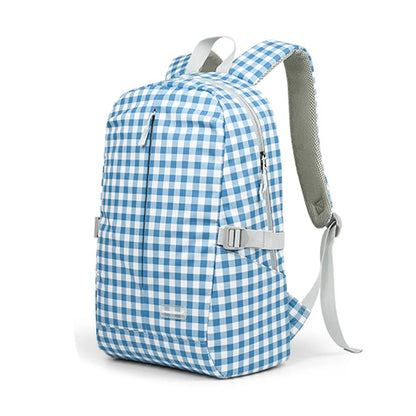 Nylon Backpack for Girls Large Capacity Shoulder Bag Ladies Laptop Bag Student Schoolbag Small Plaid Pattern Bright Summer Bag