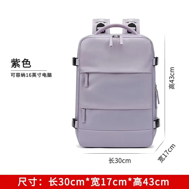 Nylon Backpack for Women USB Charging Waterproof Men's Back Pack 15 Inches Laptop Bag 30L Big Capacity Outdoor Travel Shoes Bag