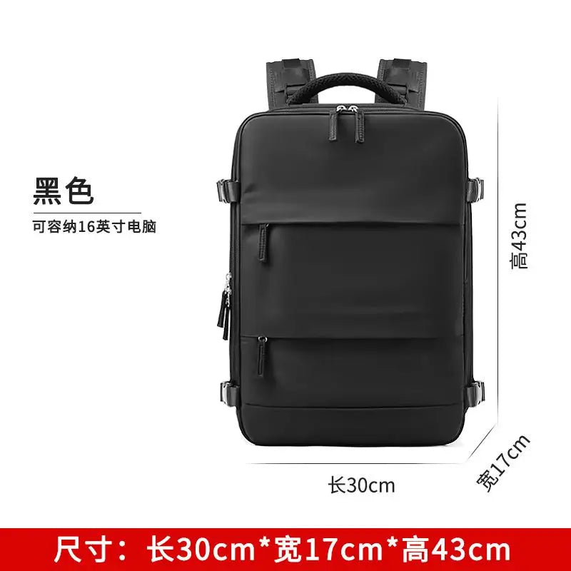 Nylon Backpack for Women USB Charging Waterproof Men's Back Pack 15 Inches Laptop Bag 30L Big Capacity Outdoor Travel Shoes Bag