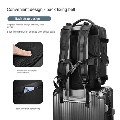 Nylon Backpack for Women USB Charging Waterproof Men's Back Pack 15 Inches Laptop Bag 30L Big Capacity Outdoor Travel Shoes Bag
