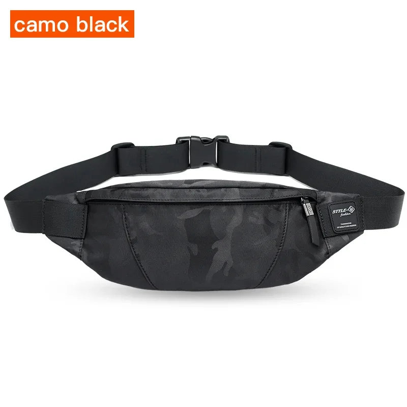 Nylon Fanny Pack Men Black Waist Bags sling mini waist for men crossbody s bag canvas motorcycle