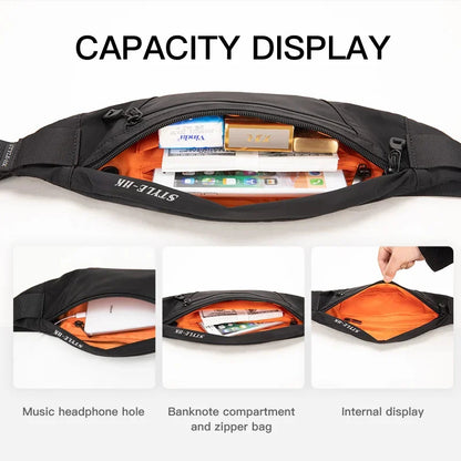 Nylon Fanny Pack Men Black Waist Bags sling mini waist for men crossbody s bag canvas motorcycle