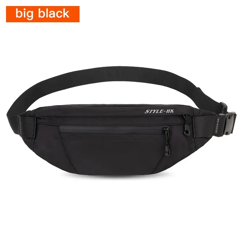 Nylon Fanny Pack Men Black Waist Bags sling mini waist for men crossbody s bag canvas motorcycle