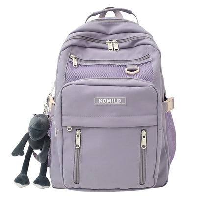 Nylon Male Female Waterproof Purple College Backpack Men Women Laptop Bag Cool Boy Girl Travel Bags Fashion Lady Backpack Trendy