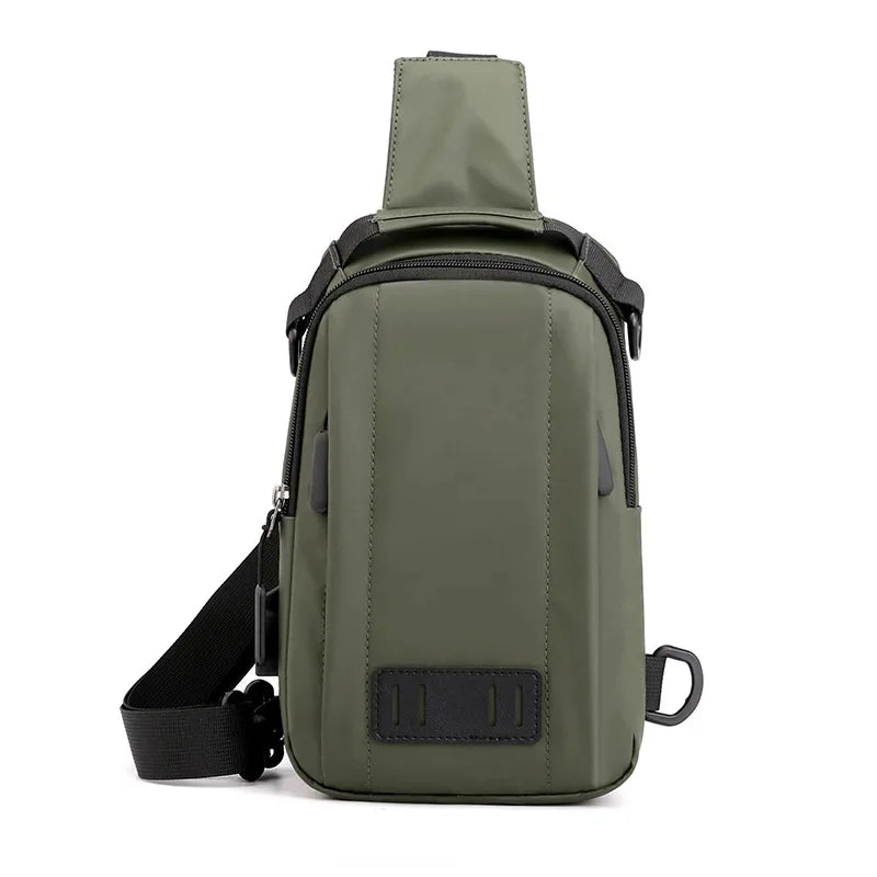 Nylon Men Backpack Rucksack Bags with USB Charging Male Military Cross Body Sling Messenger Chest Bag Knapsack Daypack New