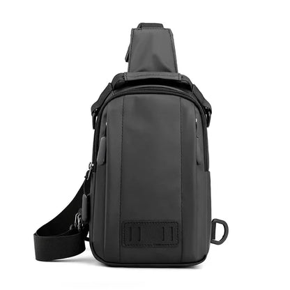 Nylon Men Backpack Rucksack Knapsack USB Charging Port Male Military Sling Messenger Crossbody Chest Pack Bag Daypack