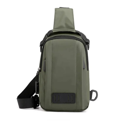 Nylon Men Backpack Rucksack Knapsack USB Charging Port Male Military Sling Messenger Crossbody Chest Pack Bag Daypack