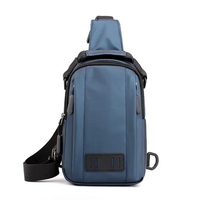 Nylon Men Backpack Rucksack Knapsack USB Charging Port Male Military Sling Messenger Crossbody Chest Pack Bag Daypack