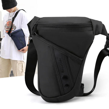 Nylon Men Waist Fanny Pack Belt Thigh Bags Waterproof Casual Shoulder Male Motorcycle Rider Hip Bum Drop Leg Bag