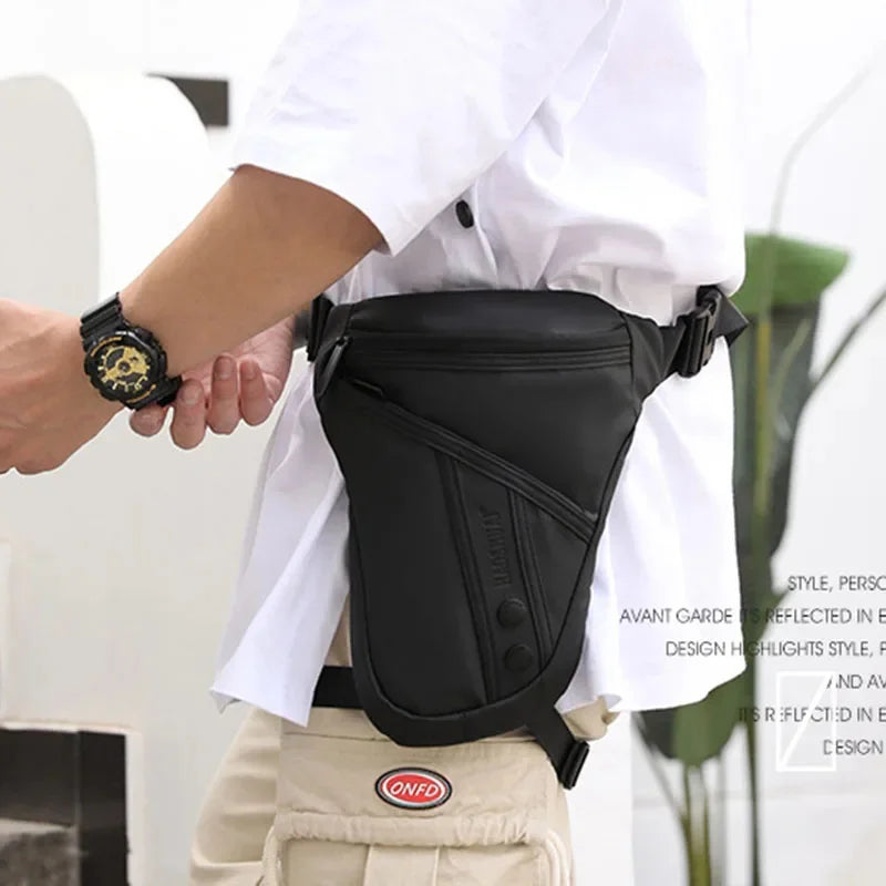 Nylon Men Waist Fanny Pack Belt Thigh Bags Waterproof Casual Shoulder Male Motorcycle Rider Hip Bum Drop Leg Bag